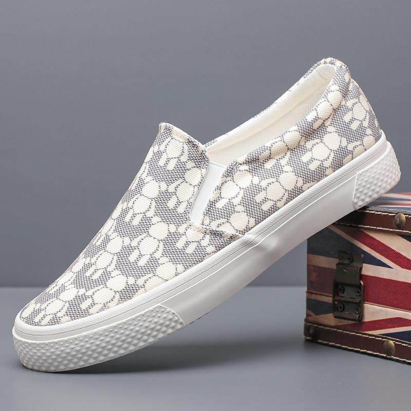 春秋潮鞋男新款帆布鞋一脚蹬透气印花休闲男士板鞋0123z,淘宝优惠券,粉丝福利购,淘宝优惠卷