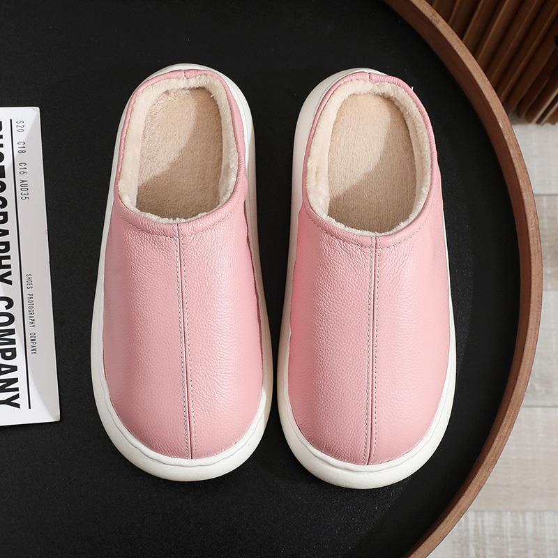 秋冬新款棉拖鞋男女室内居家防滑加厚绒软底静音家用低包跟1004z - 图2