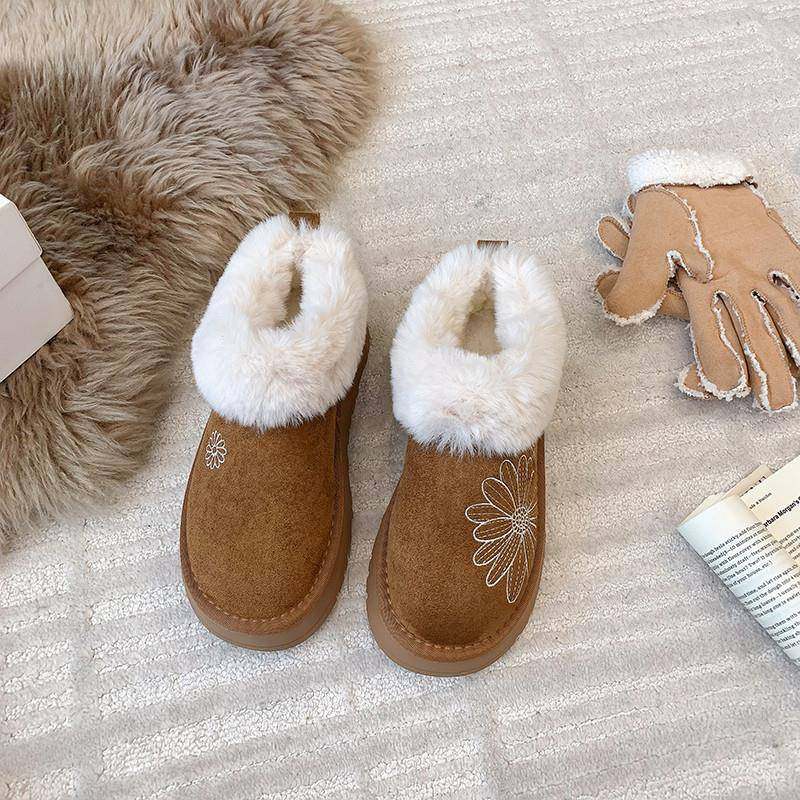 厚底低帮加绒靴女2026春秋新款加厚保暖勃肯短靴毛毛鞋大棉0115w,淘宝优惠券,粉丝福利购,淘宝优惠卷