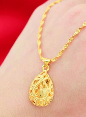 女小众设计不掉色新款 水滴项链女简约时尚百搭合金镂空吊坠送女