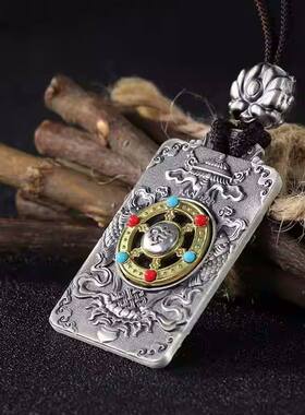 纯银项链小众设计S999纯银本命佛十二生肖吊坠千手观音男护身符虚