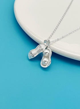 女小众设计不掉色网红好事镀银项链女款2024精致锁骨链花生吊坠生