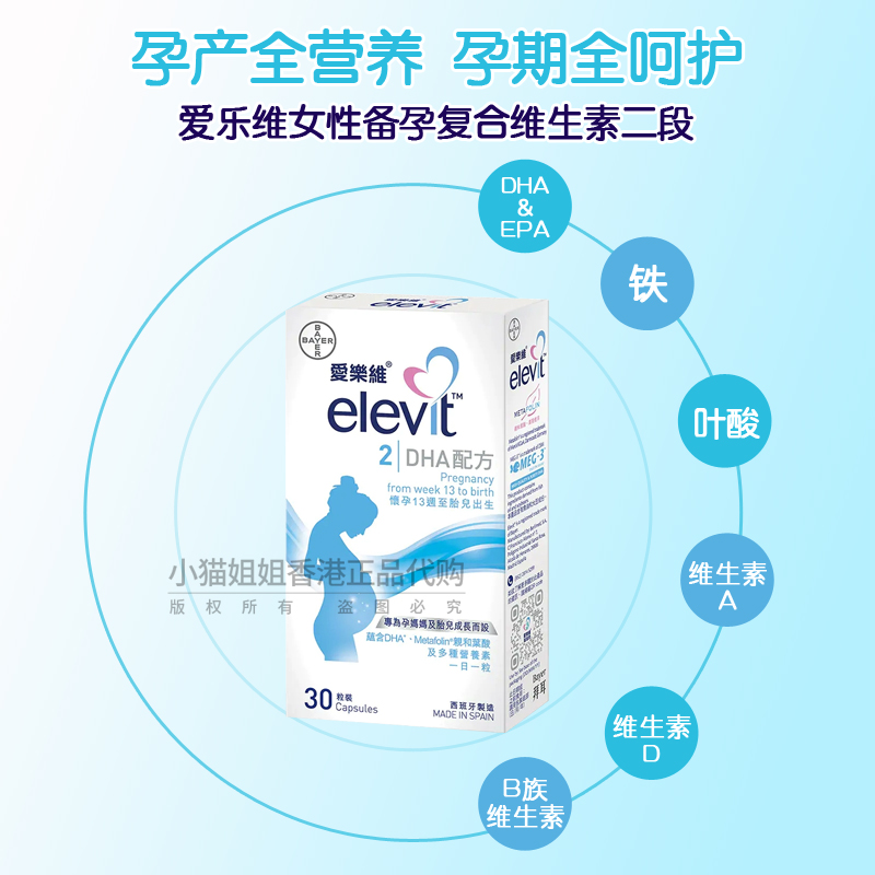 Hong Kong purchasing agent Hong Kong version of Elevit multivitamin folic acid tablets for pregnant women and postpartum women and men’s folic acid