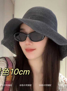 手工编织渔夫帽女夏季大檐防晒