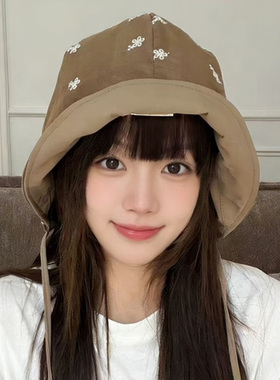 夏季韩系提花针织渔夫帽防晒透气