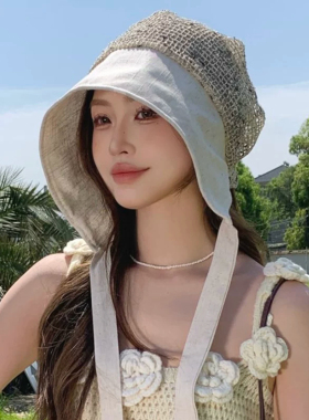 春夏镂空透气显脸小防晒帽女款