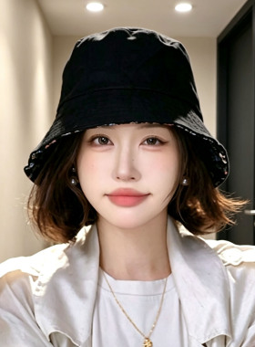 秋季女款宽檐防晒显脸小渔夫帽
