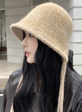 韩版针织宽檐保暖显脸小渔夫帽女