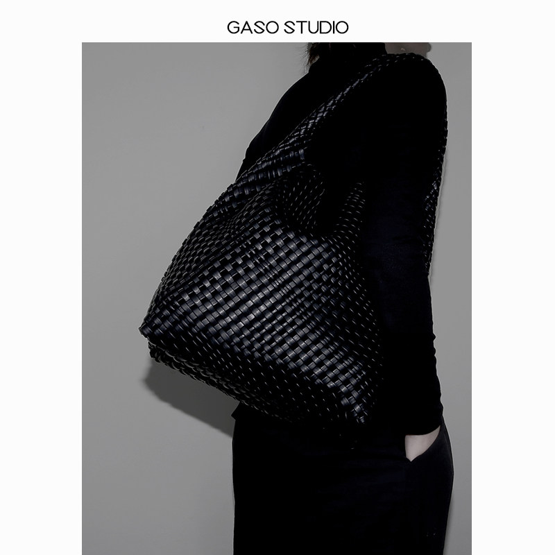 法式小众设计单肩包手工编织包托特包女大容量软皮格子包包腋下包,淘宝优惠券,粉丝福利购,淘宝优惠卷