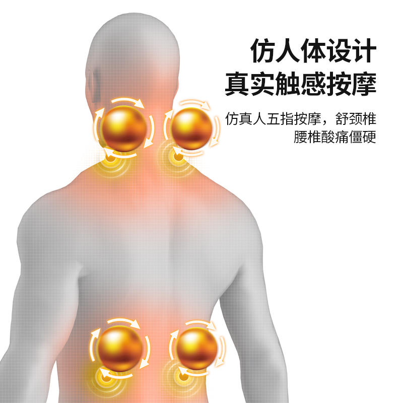 汽车护腰靠垫腰靠车载按摩电动座椅加热司机靠垫腰部支撑头枕套装 - 图0