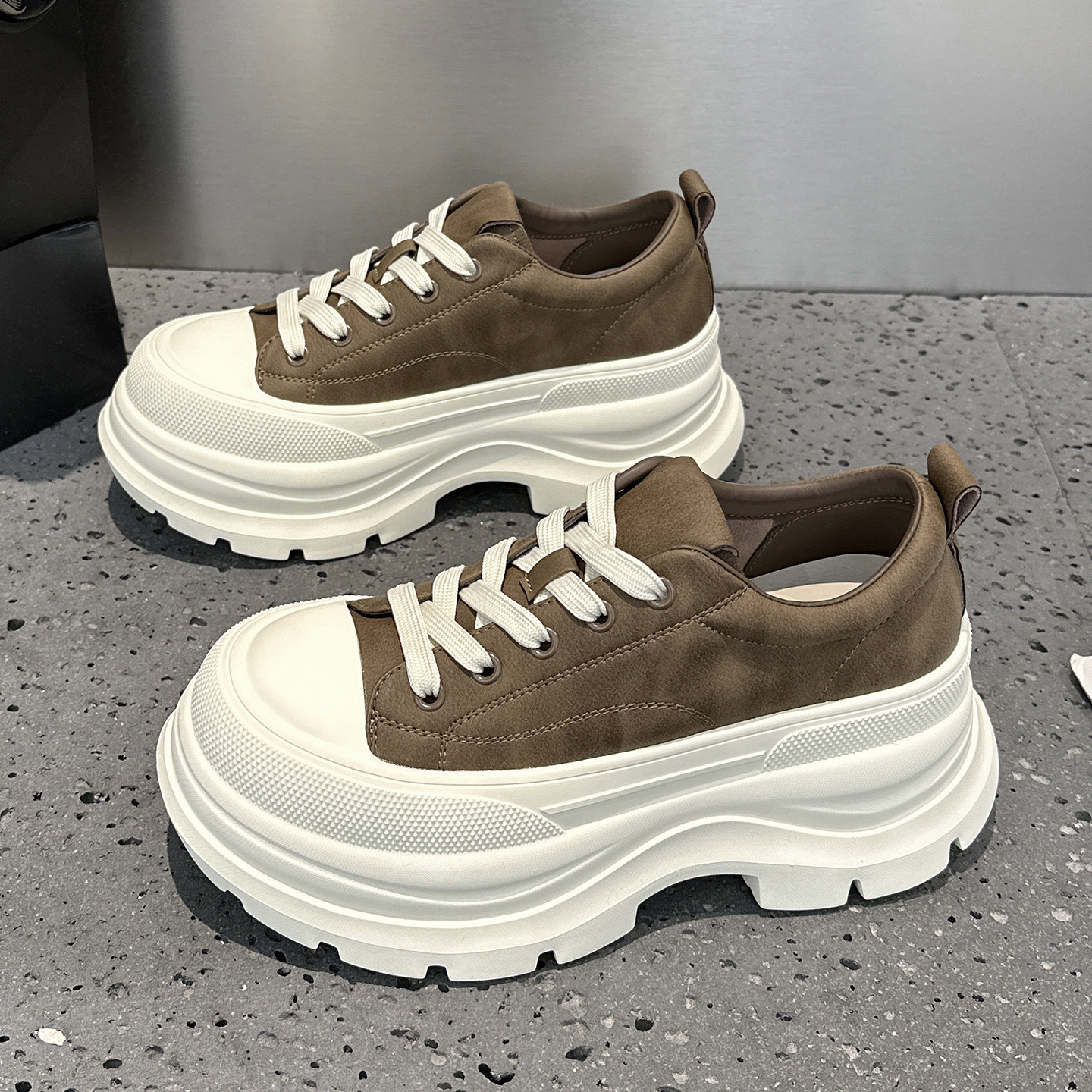 真皮厚底小白鞋女2025秋季新款爆款增高小个子松糕加绒休闲运动鞋,淘宝优惠券,粉丝福利购,淘宝优惠卷