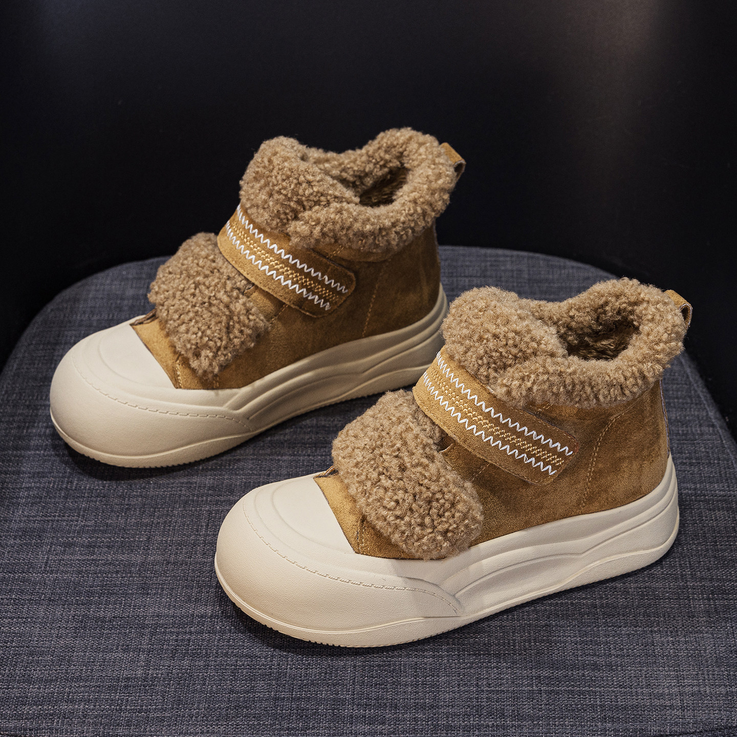 复古大头厚底雪地靴女2025冬季新款保暖内增高加绒高帮休闲毛毛鞋,淘宝优惠券,粉丝福利购,淘宝优惠卷