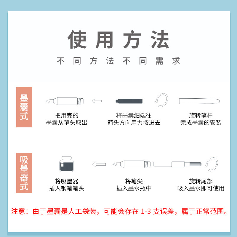 烂笔头钢笔学生专用正姿练字书法特细明尖EF0.38mm小学生三年级男生女生成人可吸墨替换墨囊彩色文具礼物批发