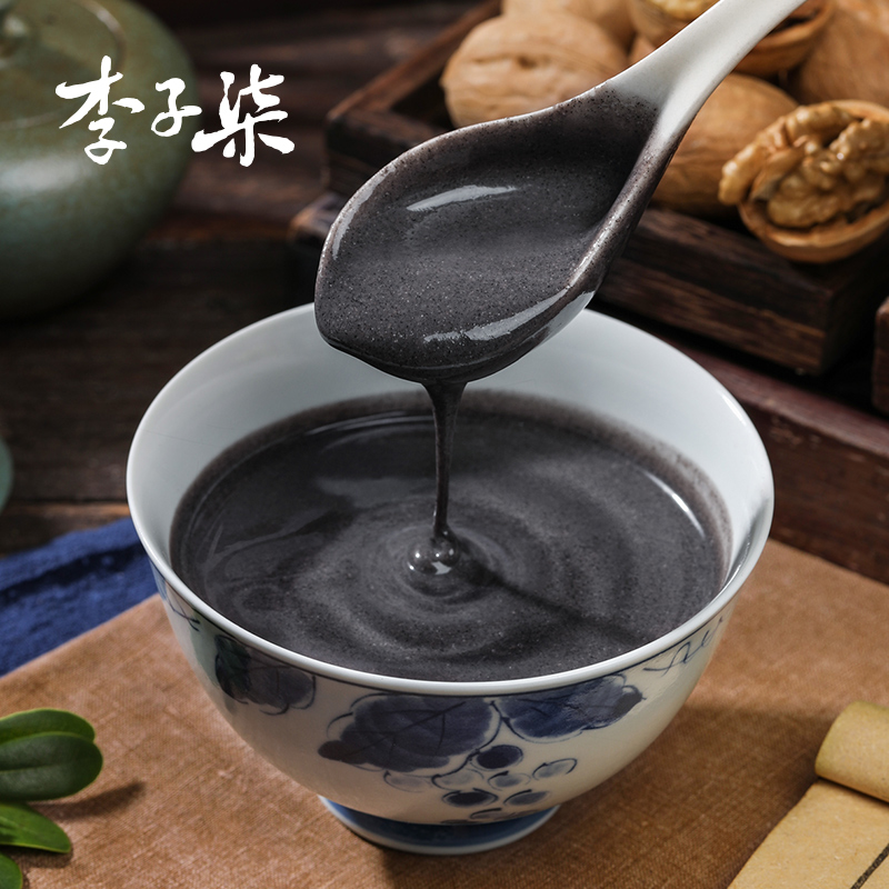 李子柒旗舰店李子柒黑芝麻核桃粉早餐速食无蔗糖黑芝麻糊黑豆粉营养食品360g0