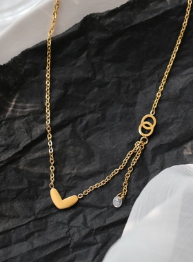 韩版2024年新款流苏爱心锁骨链ins冷淡风潮装饰锁骨链气质毛衣链