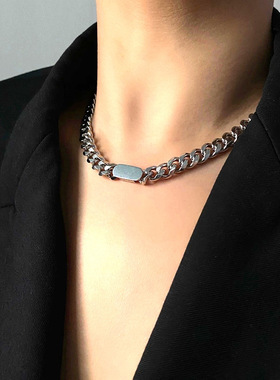 简约个性气质高雅项链女潮设计感典雅锁骨链ins冷淡风颈链大链条