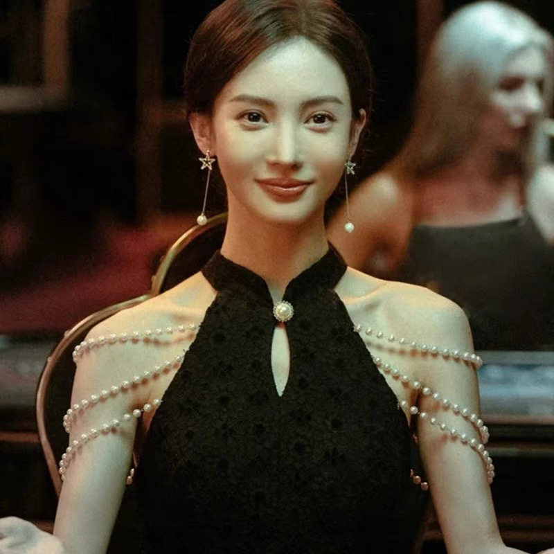 金晨同款耳钉蚊香盘耳夹孤注一掷安娜星星珍珠耳饰五角星长款流苏