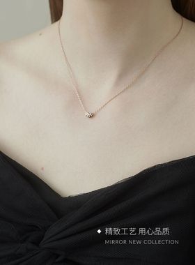 925镀银爱心项链简约气质女小众设计感锁骨链新款轻奢气质百搭