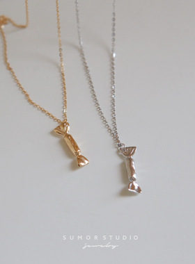 给自己一颗糖，愿生活只有甜美实心糖果吊坠项链女锁骨链