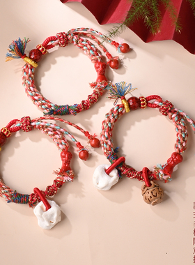 手工编织棉线宝宝手绳