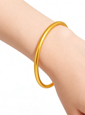 送礼物9999金包银闭口古法实心镯