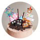 Black cookie cake decoration for baking