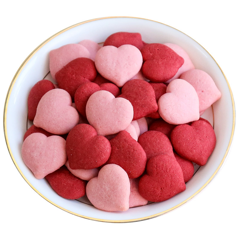 爱心饼干大包装蛋糕装饰摆件红色粉色心形点缀桃心甜品插件情人节