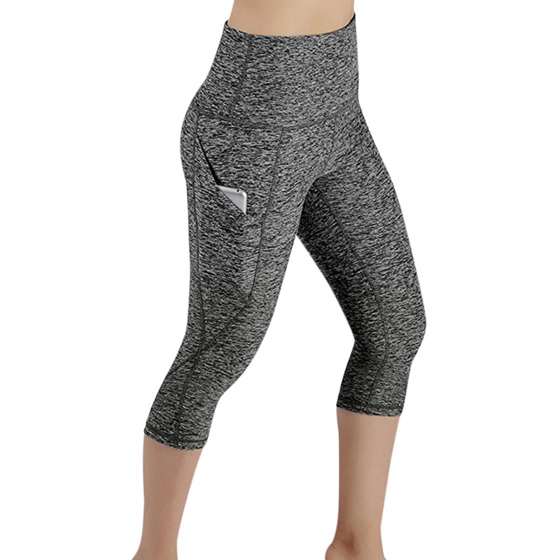 High Waist Slim Yoga Sweatpants Pocket Leggings瑜伽运动裤 - 图1