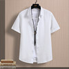 Summer men's business casual solid color short-sleeved shirt