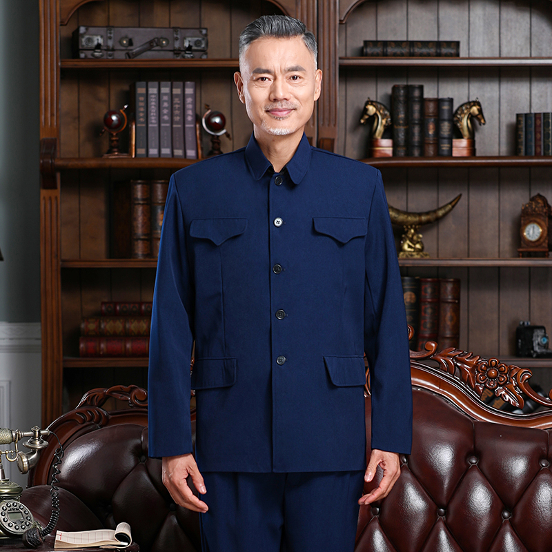 中山装男套装中老年男装老人衣服爷爷装爸爸装老式中山服春秋外套,淘宝优惠券,粉丝福利购,淘宝优惠卷