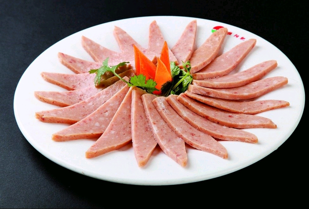 素平食品天津强源飘香火腿肠片粗大特产热即食335g饭店火锅米线下酒菜包邮2