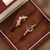 VINCARRY 18K gold colored treasure ring women's light luxury niche ring customization