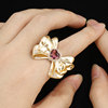 VINCARRY 18K gold bow tourmaline ring for women