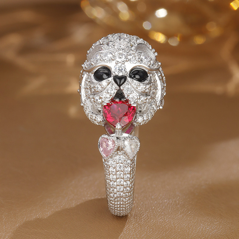 VINCARRY 18K gold colored treasure ring women's light luxury niche ring customization