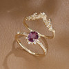 VINCARRY 18K gold colored treasure ring women's light luxury niche ring customization