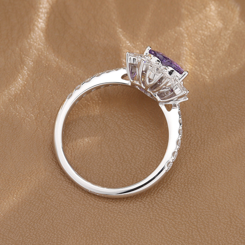 VINCARRY 18K gold colored treasure ring women's light luxury niche design jewelry high-end temperament hand jewelry