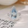 18K gold sapphire ring exquisite gift