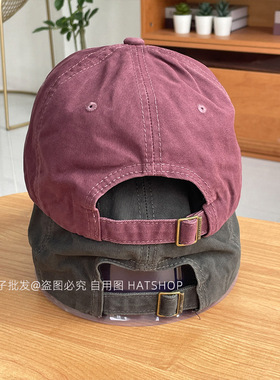 复古做旧破边英文刺绣鸭舌帽韩系