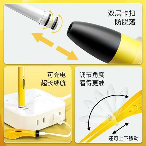 儿童发光耳勺婴儿掏耳神器挖耳朵采耳屎幼儿宝宝专用安全带灯套装 - 图1