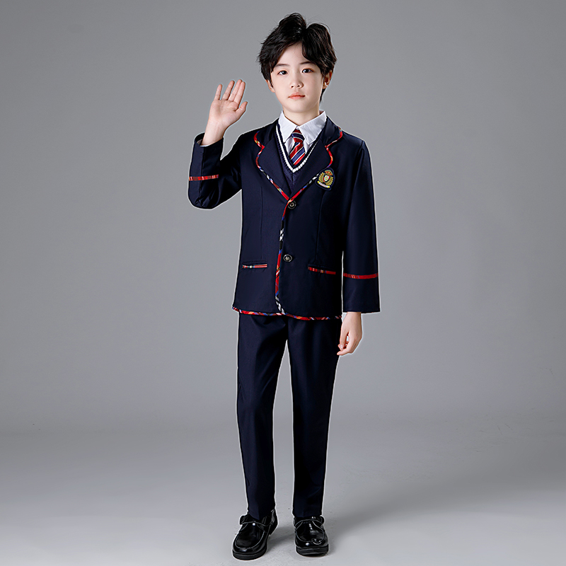 小学生校服春秋装英伦夏季长袖套装秋冬季马甲儿童班服幼儿园园服