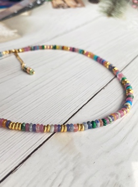 百搭项链彩宝多巴胺高露同款女