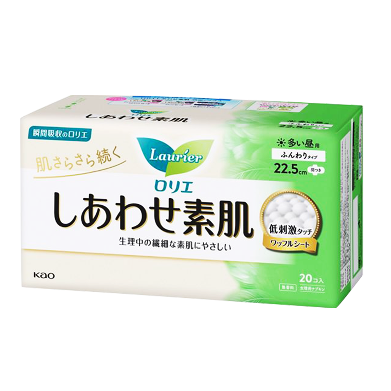 日本KAO花王乐而雅素肌卫生巾F丝薄棉柔系列日用轻薄22.5cm*20片