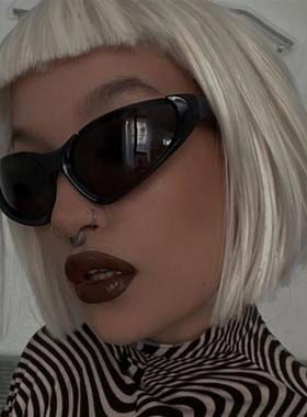 千禧风未来科技感墨镜骑行防飞虫外星人眼镜男女潮赛博朋克太阳镜