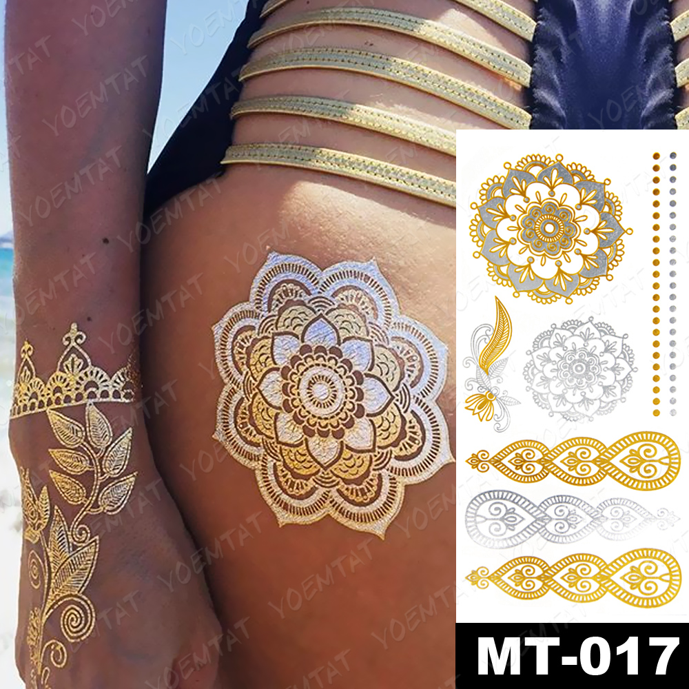 Waterproof Temporary Tattoo Sticker Flowers Mandala Henna Go - 图2