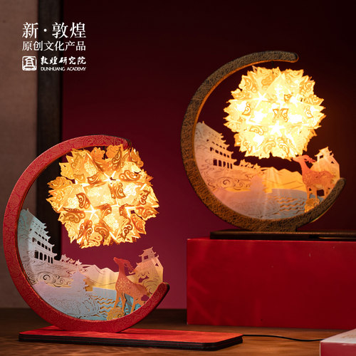 敦煌研究院 九色鹿小夜灯新婚礼物生日灯笼手工diy女生纸雕灯实用 - 图2