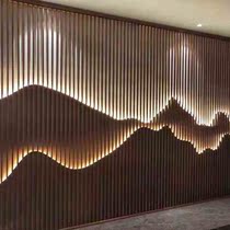 Stainless Steel Metal False Mountain Screen Partition Custom Hotel Lobby Landscape Painting Sample House Display Center Decorated Courtyard Background Wall