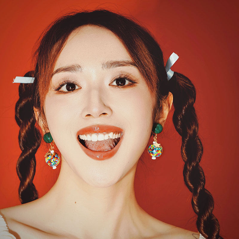 蒜了复古俏皮可爱球型耳钉绿色百搭耳夹秋冬彩色耳环耳坠姜妍同款,淘宝优惠券,粉丝福利购,淘宝优惠卷