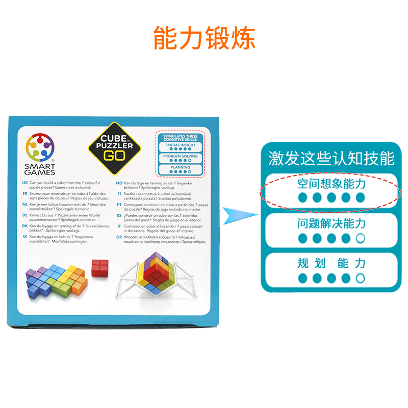 SmartGames爱思极 彩虹魔块 8岁-成人 益智玩具桌游空间填充游戏 - 图3