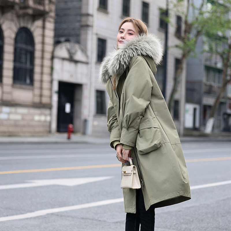 反季派克服2021冬女新款内胆女外套 魅影兰卡皮草