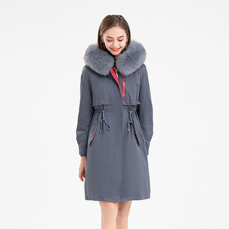 派克服女2020冬新款大衣长款休闲 魅影兰卡皮草